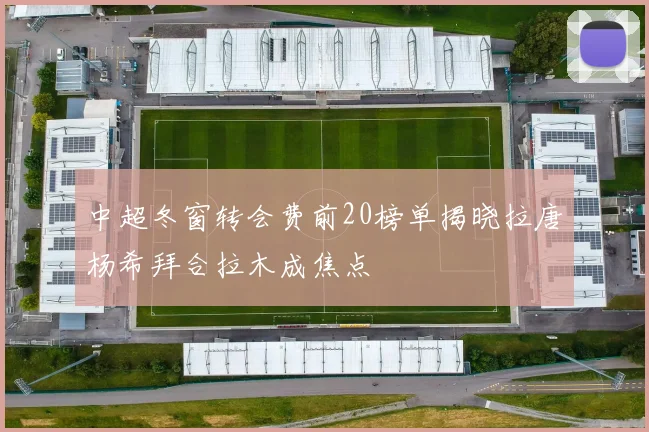 中超冬窗转会费前20榜单揭晓拉唐杨希拜合拉木成焦点